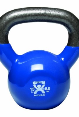 Cando-10-3194-Blue-Kettle-Bell-15-lbs-Weight-0