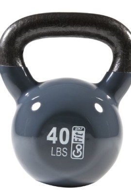 GoFit-Premium-Vinyl-Dipped-Kettle-Bell-With-Introductory-Training-Dvd-Graphite-Gray-40Lb-0