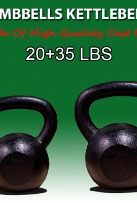 New-25-35-Lbs-Vinyl-Coated-Cast-Iron-Kettlebells-Combo-Weight-Dumbbells-0-1