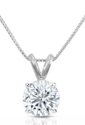 PARIKHS-Round-Cut-Diamond-Solitaire-Pendant-Premium-Quality-in-14k-White-Gold-030-ctw-G-H-color-SI1-clarity-0