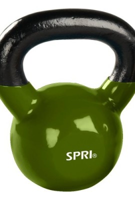 SPRI-Deluxe-Vinyl-Kettlebell-Moss-Green-30-Pound-0