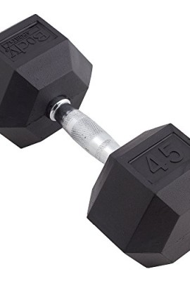 Body-Sport-45lb-Rubber-Encased-Hex-Dumbbell-0