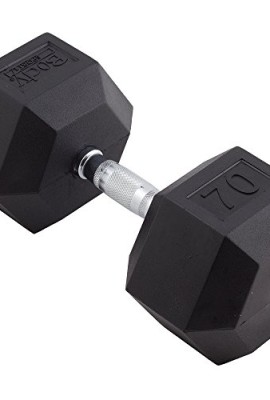 Body-Sport-70lb-Rubber-Encased-Hex-Dumbbell-0