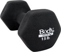 Body-Sport-Neoprene-Dumbbell-Hand-Weight-15-lb-Black-Set-of-2-0