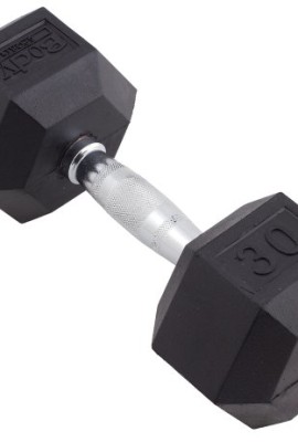 Body-Sport-Rubber-Encased-Hex-Dumbbell-30-Pound-0