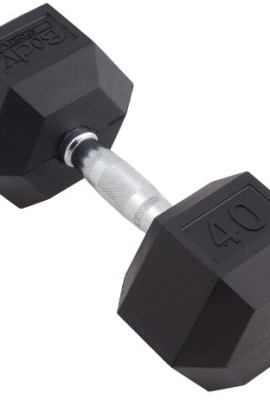 Body-Sport-Rubber-Encased-Hex-Dumbbell-40-Pound-0