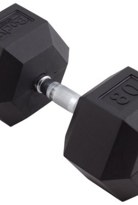 Body-Sport-Rubber-Encased-Hex-Dumbbell-80-Pound-0