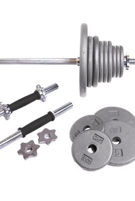 CAP-Barbell-Regular-Grey-160-lb-Weight-Set-0