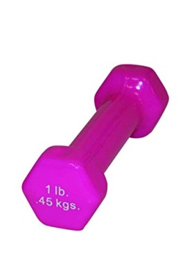 CanDo-Color-Coded-Vinyl-Coated-Iron-Dumbbell-Pink-1-Pound-0