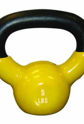 Cando-10-3191-Yellow-Kettle-Bell-5-lbs-Weight-0