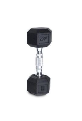 Cap-Barbell-Rubber-Coated-Hex-Dumbbell-with-Contoured-Chrome-Handle-5-Pound-0