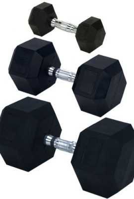 Champion-Barbell-Rubber-Encased-Solid-Hex-Dumbbell-5-Pound-0