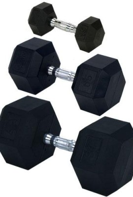 Champion-Rubber-Encased-Solid-Hex-Dumbbell-30-Pound-Each-0