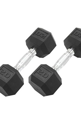 DWC-Hex-Dumbbells-PAIRS-Rubber-Coated-for-Crossfit-personal-training-commercial-and-personal-training-gyms-5-110lb-Pairs-20-LB-0