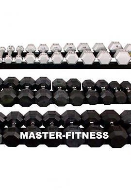 Dumbbell-Rack-3-tier-48-w-5-50-lb-Black-Rubber-Dumbbells-Rubber-Mat-0