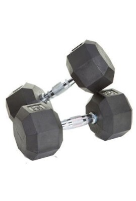 Home-Gym-45Lbs-Rubber-Coated-Octagonal-Single-Dumbbell-0