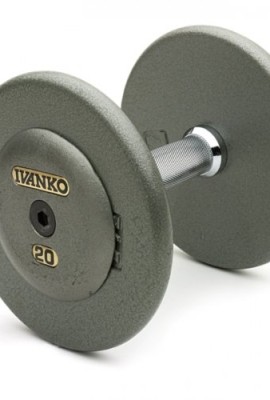 Ivanko-Pro-Style-Dumbbells-with-Non-Machined-Hammertone-Grey-Plates-and-Cast-Iron-Grey-End-Caps-5-50-lb-Set-0