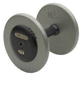 Ivanko-Pro-Style-Fixed-Regular-Plate-with-Machined-Solid-Steel-Black-Oxide-End-Cap-Dumbbell-Set-5-50-lb-Set-0