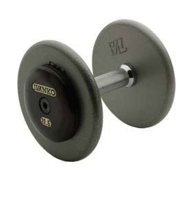 Ivanko-Pro-Style-Machined-Hammertone-Grey-Plate-Dumbbell-Set-with-Forged-Steel-Black-Oxide-End-Caps-5-50-lb-Set-0