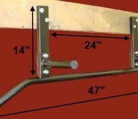 Joist-Mount-Chin-Pull-Up-Bar-Rafter-Mounted-for-P90x-Bands-Rings-W-4-rubber-grips-0