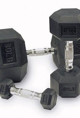Rubber-Coated-Hex-Dumbbells-Set-of-2-Size-30-lbs-0