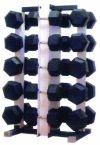 Rubber-Dumbbell-Set-10-Pairs-550-Lb-w-Rack-Rubber-Mat-0