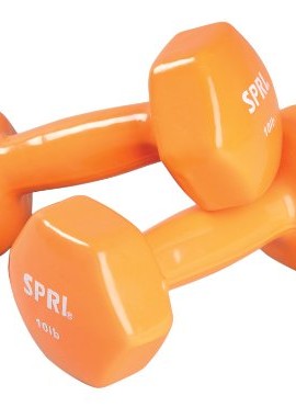 SPRI-Deluxe-Vinyl-Dumbbells-Orange-10-PoundSet-of-2-0