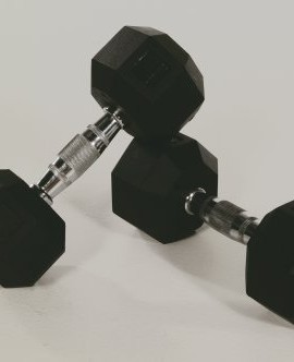Set-of-8-Sided-Rubber-Encased-Dumbbells-with-Chrome-Steel-Contoured-Handle-5-50-Pound-in-5-Pound-Increments-0