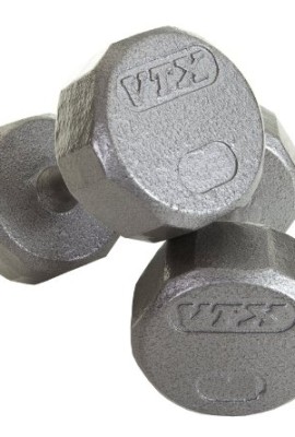 Troy-Barbell-VTX-12-Sided-Gray-Hex-Dumbbell-with-Steel-Contoured-Handle-5-Pounds-0