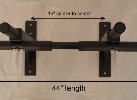 Wall-Mounted-Chin-up-Pull-up-Bar-16-Center-Stud-Mount-w-Rubber-Grips-44-Long-0