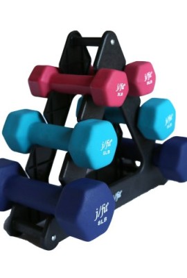 jfit-Dumbbell-Set-with-Stand-32-Pound-Black-0-0