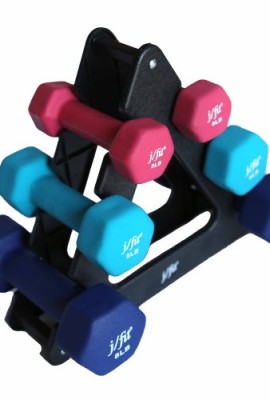 jfit-Dumbbell-Set-with-Stand-32-Pound-Black-0-1