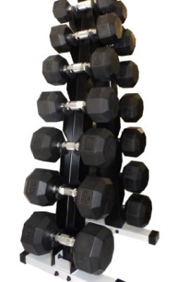 7-Pair-Dumbbell-Rack-with-Grey-Hexgon-Dumbbell-Set-Total-226-Lbs-0-0