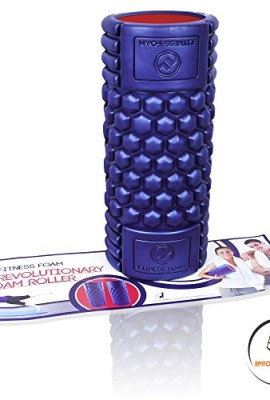 Muscle-Foam-Roller--Revolutionary-Textured-Grid-Exercises-Massages-Muscles-Super-High-Density-EVA-Provides-Deep-Tissue-Massage-for-Back-IT-Band-Legs-Arms-Perfect-for-Pilates-CrossFit-Yoga-Running-Phys-0-3