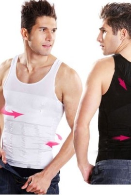 Pack-of-2-Burnn-Body-Shaper-Mens-Compression-Support-T-shirt-for-Men-Slimming-Shirt-Vest-Weight-Loss-Black-Large157323-0-2