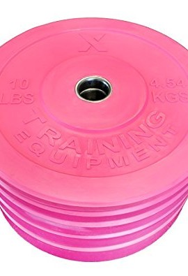 10lb-Pink-Bumper-Plate-Pair-Solid-Rubber-with-Steel-Insert-Great-for-Crossfit-Workouts-2-X-10-lb-Pound-Pink-Plates-0-0