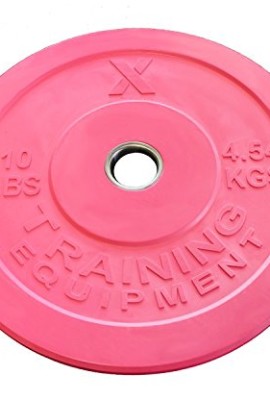 10lb-Pink-Bumper-Plate-Pair-Solid-Rubber-with-Steel-Insert-Great-for-Crossfit-Workouts-2-X-10-lb-Pound-Pink-Plates-0