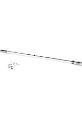 7-Olympic-Bar-with-2-Collars-Chrome-Barbell-45lb-Weight-Bar-for-Weight-Lifting-and-Strength-Training-Fitness-Exercise-Home-or-Gym-Use-0