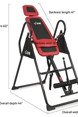 ALPINE-Fitness-Pro-Deluxe-Inversion-Table-Chiropractic-Exercise-Back-Reflexology-Red-0-0
