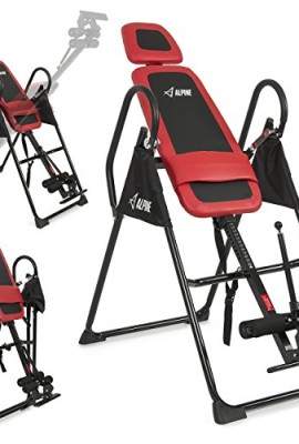 ALPINE-Fitness-Pro-Deluxe-Inversion-Table-Chiropractic-Exercise-Back-Reflexology-Red-0