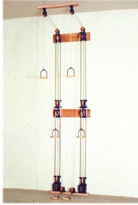 Chest-Weight-Pulley-System-Triplex-handle-lower-mid-upper-one-tower-5-x-22-lb-weights-0